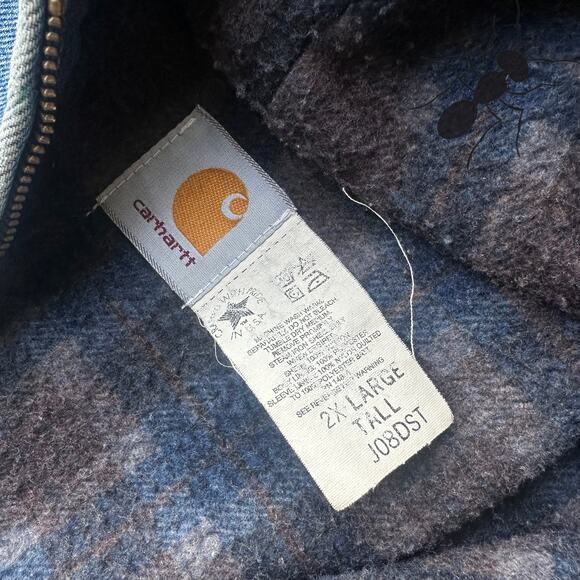 Vintage Y2K Carhartt J08 DST denim blue work wear jacket - Picture 5 of 8